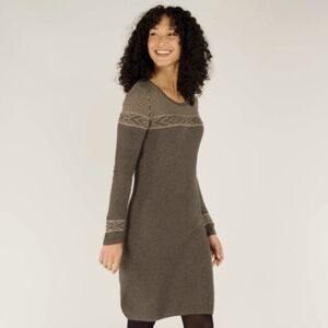 Sherpa Adventure Gear Maya Grey Knit Women Tunic Sweater Merino Medium Nordic